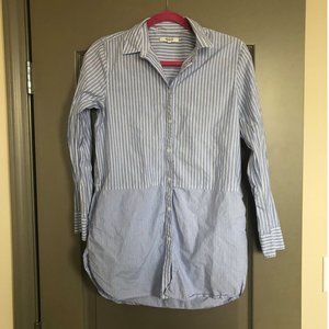 Madewell Longline Contrast Print Buttondown Shirt